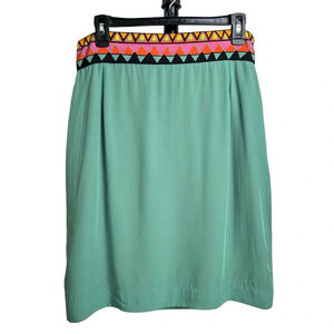 Platinum Dorothy Schoelen Size 10 High Waisted Skirt Colorful Geometric